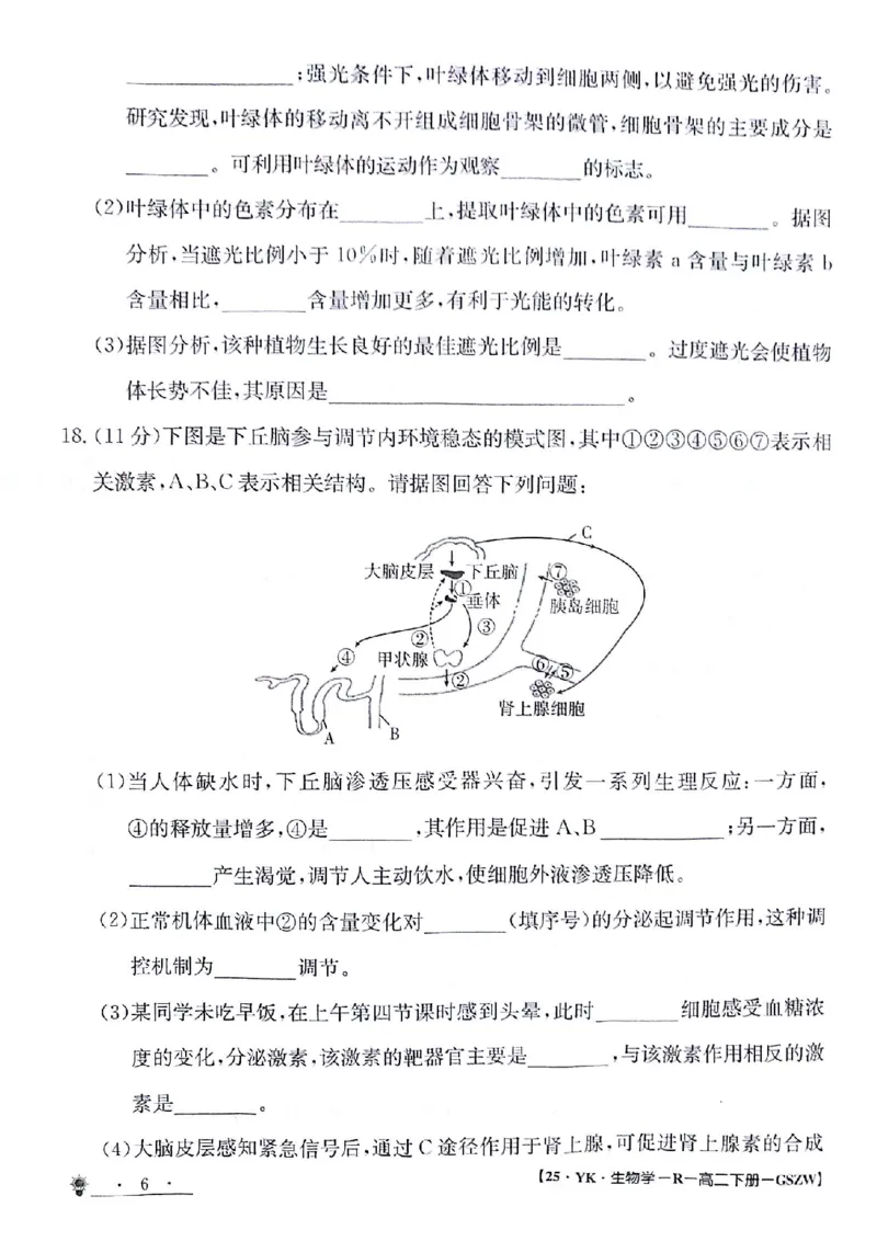 生物试题_6月_240630甘肃省白银市靖远县第一中学2023-2024学年高二下学期6月期末模拟考试