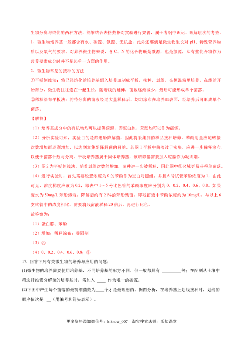 1.2微生物的培养技术和应用-2022-2023学年高二生物课后培优分级练（人教版2019选择性必修3）（解析版）_E015高中全科试卷_生物试题_选修3_2.同步练习_1.课后培优练2023