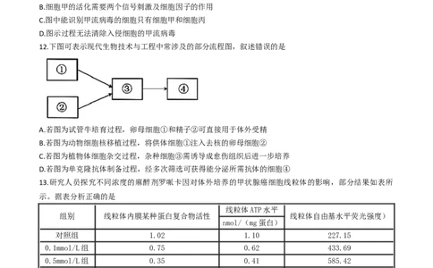 2024届福建省漳州市高三下学期第四次教学质量检测生物试卷+(1)_2024年5月_025月合集_2024届福建省漳州市高三毕业班第四次教学质量检测