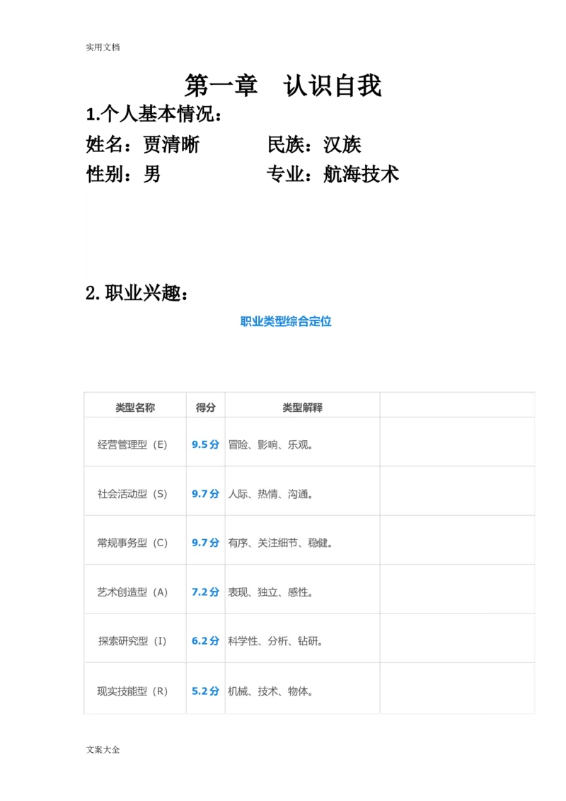 海员职业生涯规划书_E6-职业规划_79航海技术专业