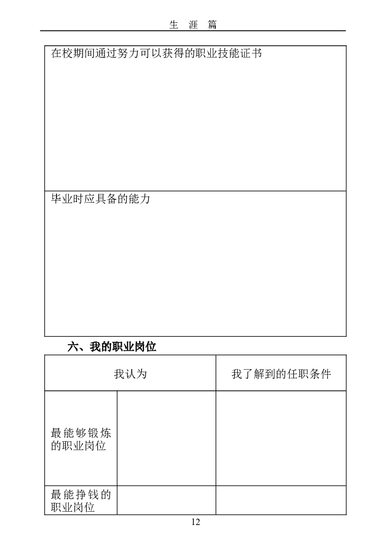 成都职业技术学院大学生职业生涯规划书_E6-职业规划_82空乘专业