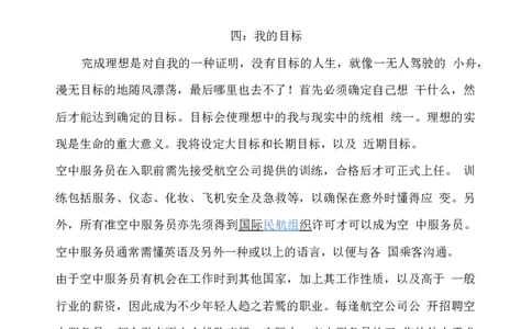 空乘专业职业生涯规划模版_E6-职业规划_82空乘专业