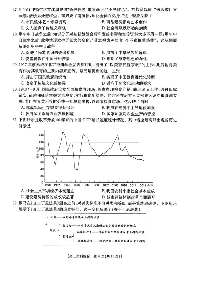 2024届陕西省榆林市高三下学期第二次模拟检测文科综合试题+(1)_2024年3月_013月合集_2024届陕西省榆林市高三第二次模拟考试