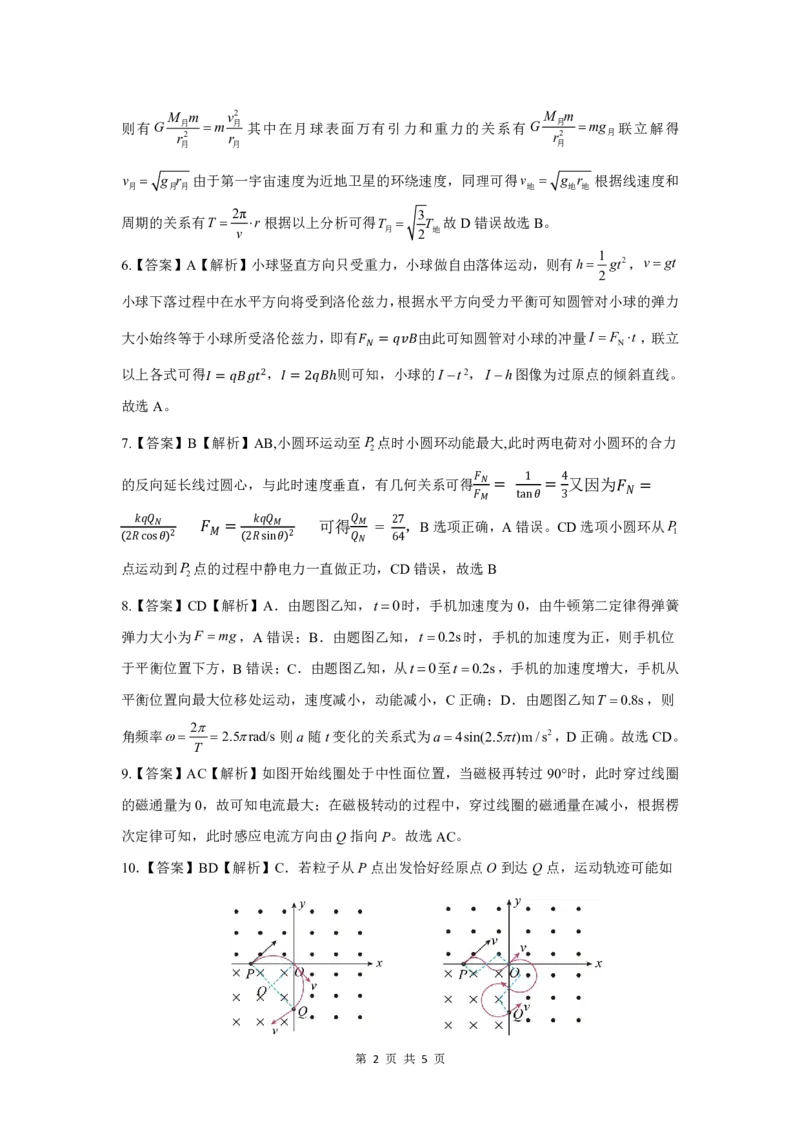 物理参考答案（详解）_8月_240812湖北省腾云联盟2024-2025学年高三上学期8月联考_5-物理