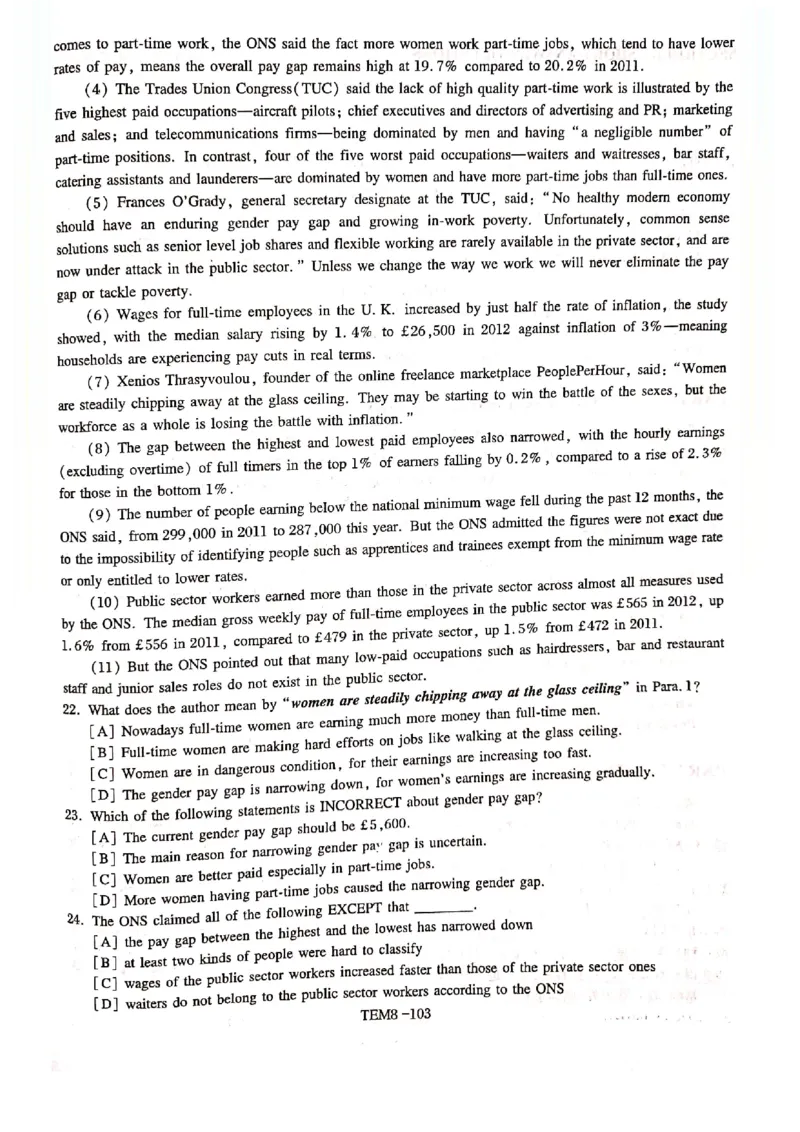 预测第五套_2025专四专八真题及备考资料_2009-2024专八真题+备考资料_24专八预测押题卷_专八预测卷5套_预测卷