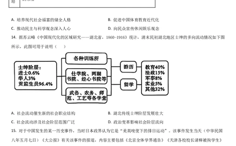 吉林省通化市梅河口市第五中学2023-2024学年高二下学期6月月考历史试题_6月_240619吉林省梅河口市第五中学2023--2024学年高二下学期6月月考