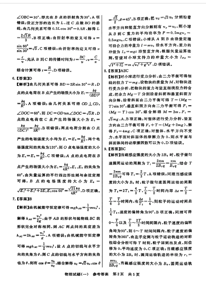 2024届湖北省T8联盟高三下学期压轴考试（一）物理试卷(1)_2024年5月_025月合集_2024届湖北省T8联盟高三下学期压轴考试（一模）