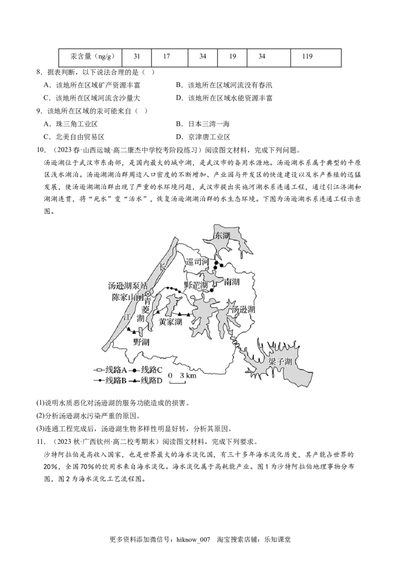 1.3环境问题及其危害-2022-2023学年高二地理课后培优分级练（人教版2019选择性必修3）（原卷版）_E015高中全科试卷_地理试题_选修3_2.同步练习_课后培优练2023年（第一套）