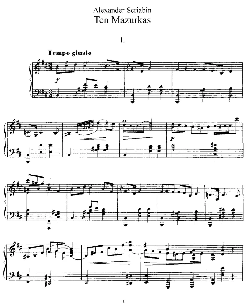 10Mazurkas,Op3_一万首著名钢琴曲谱哈农贝多芬合集视频教学电子版高清无水印可打印_1古典钢琴知名音乐家谱_斯克里亚宾钢琴谱全集_马祖卡