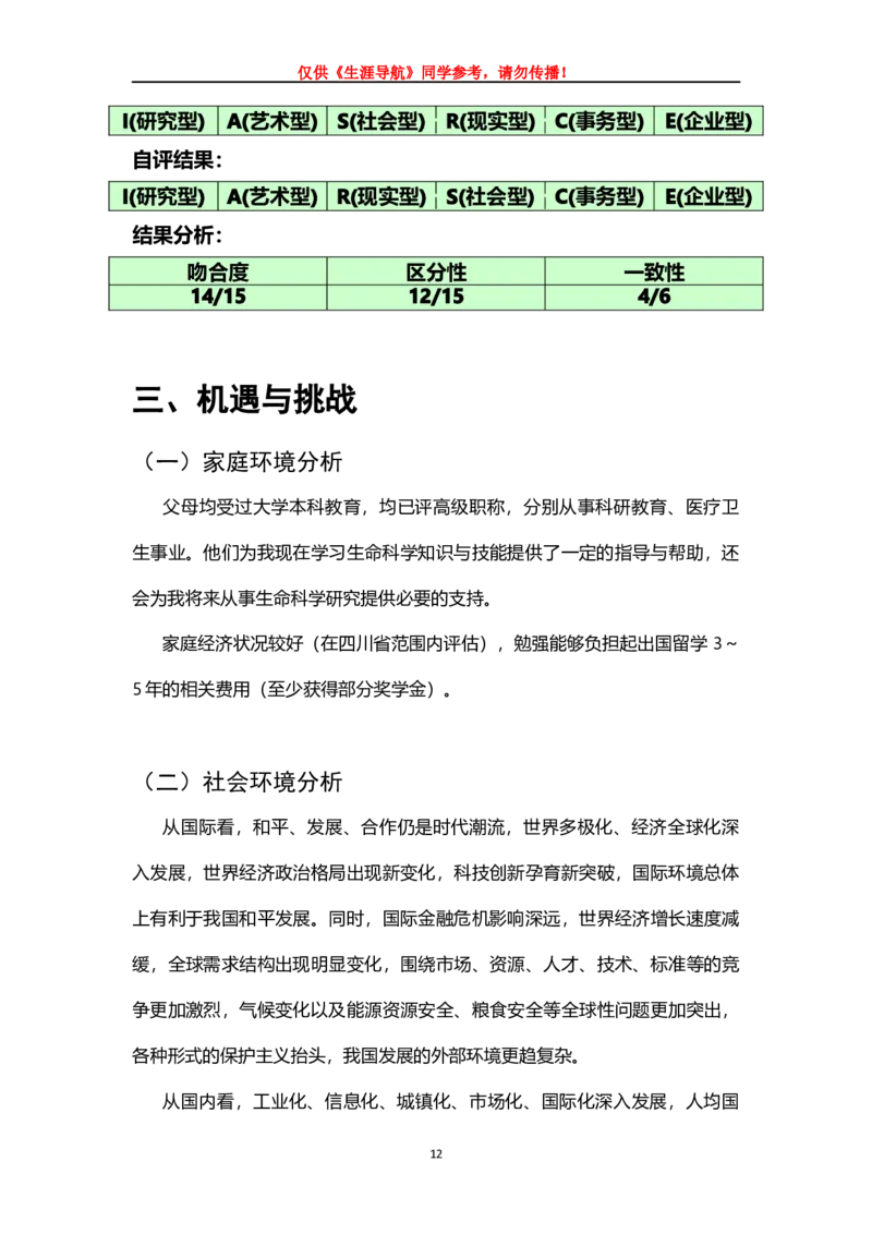 职业生涯规划书参考-001-生物类研究员1_E6-职业规划_93精选范本