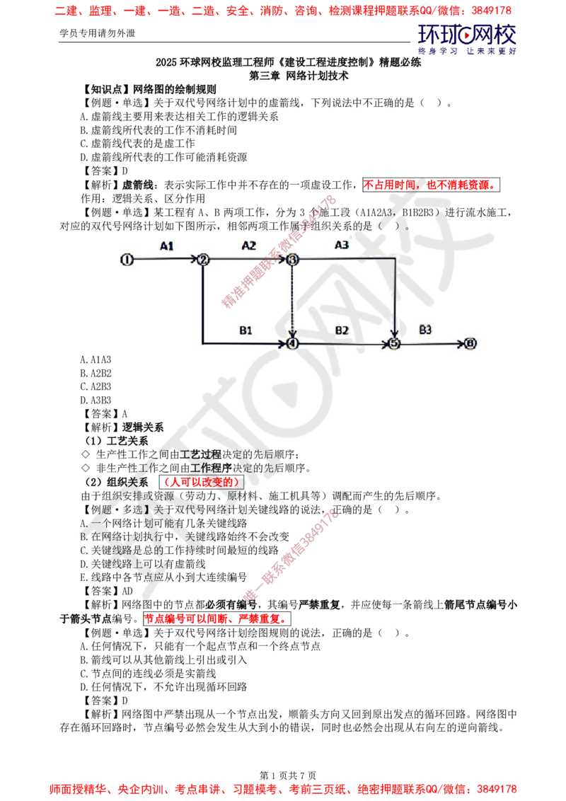 02.进度：精题必练（二）_监理工程师_2025监理工程师_2025年监理工程师SVIP_2025年监理土建控制SVIP_03-习题精析✿实战特训✿模考通关_12-控制《精题必练班》李娜HQ推荐