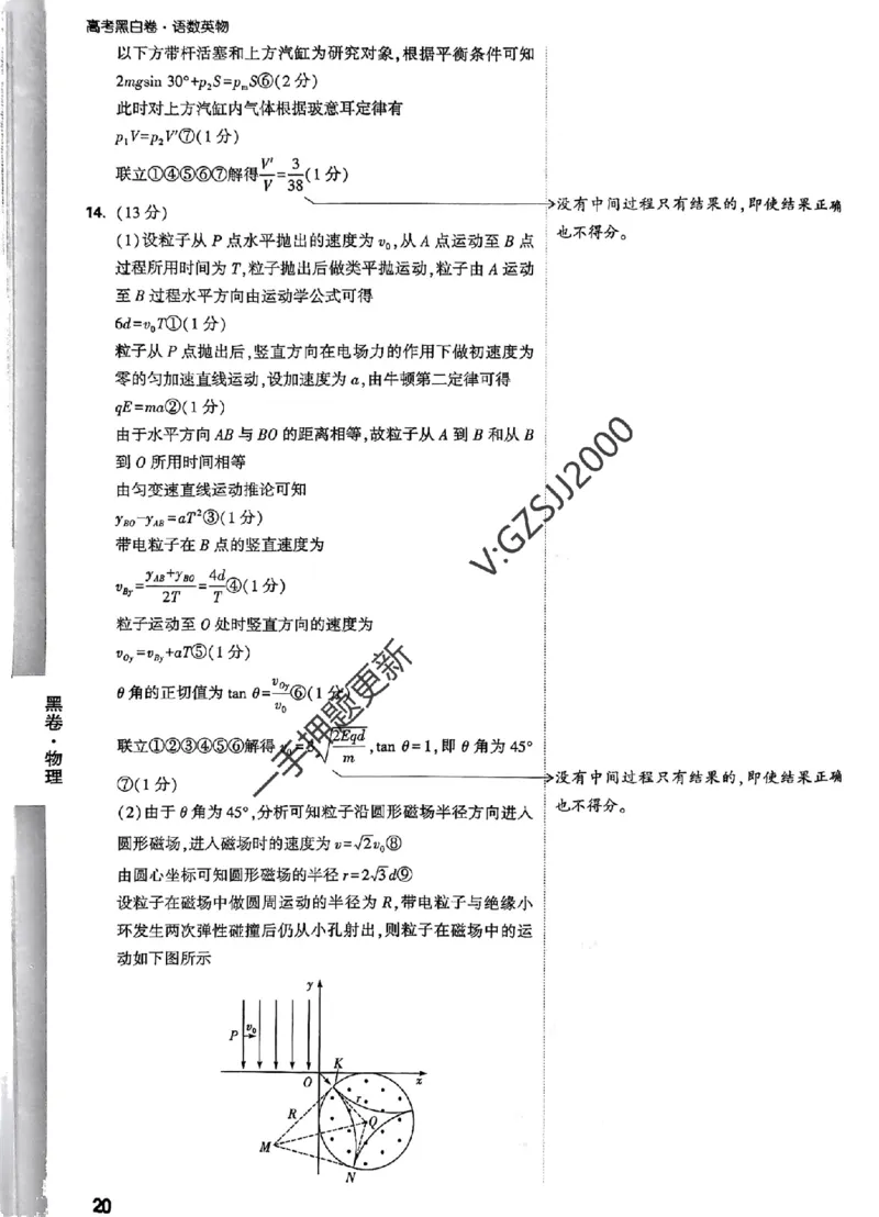 黑卷物理评分标准及详解详析_2024高考押题卷_32024腾远黑白卷_2024腾远高考黑白卷（新课标卷）_黑卷答案
