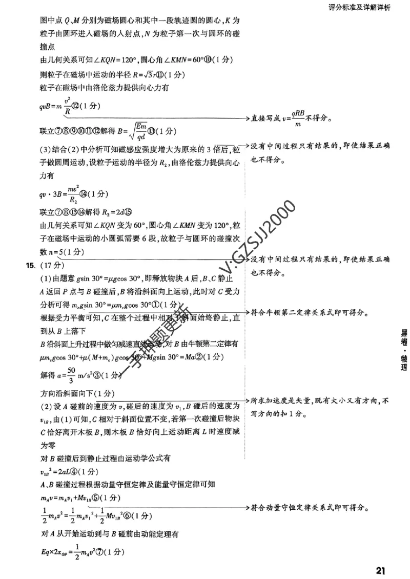 黑卷物理评分标准及详解详析_2024高考押题卷_32024腾远黑白卷_2024腾远高考黑白卷（新课标卷）_黑卷答案