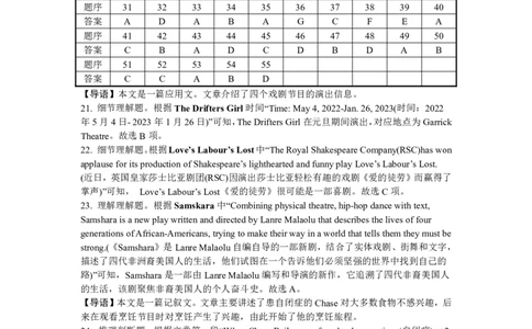 2024届湖南省长沙市第一中高三下学期高考适应性演练(一）英语答案_2024年3月_013月合集_2024届湖南省长沙市第一中高三下学期高考适应性演练（一）
