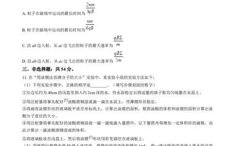 吉林省通化市梅河口市第五中学2024-2025学年高三上学期开学物理试题（原卷版）_8月_240820吉林省通化市梅河口市第五中学2024-2025学年高三上学期开学考试