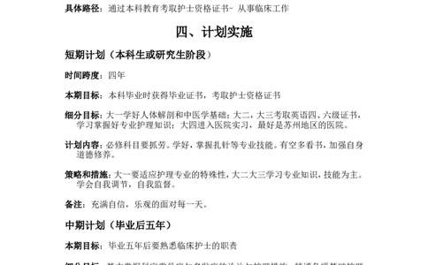 护理专业大学生职业生涯规划书_E6-职业规划_29护理专业