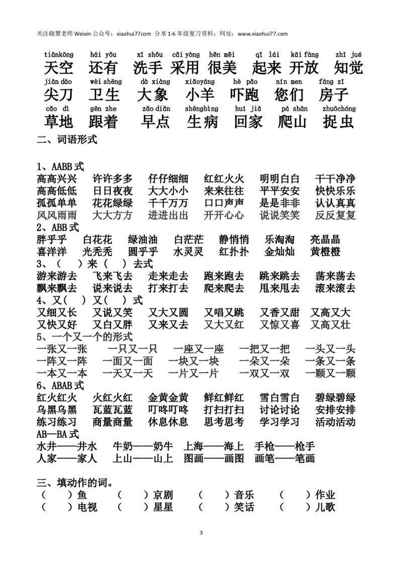 2020部编版小学一年级下册期末复习资料及练习_小学1-6年级全部试卷_语文_一年级_3-6-2、小学一年级语文下册_3-6-2-1、复习、知识点、归纳汇总_部编版