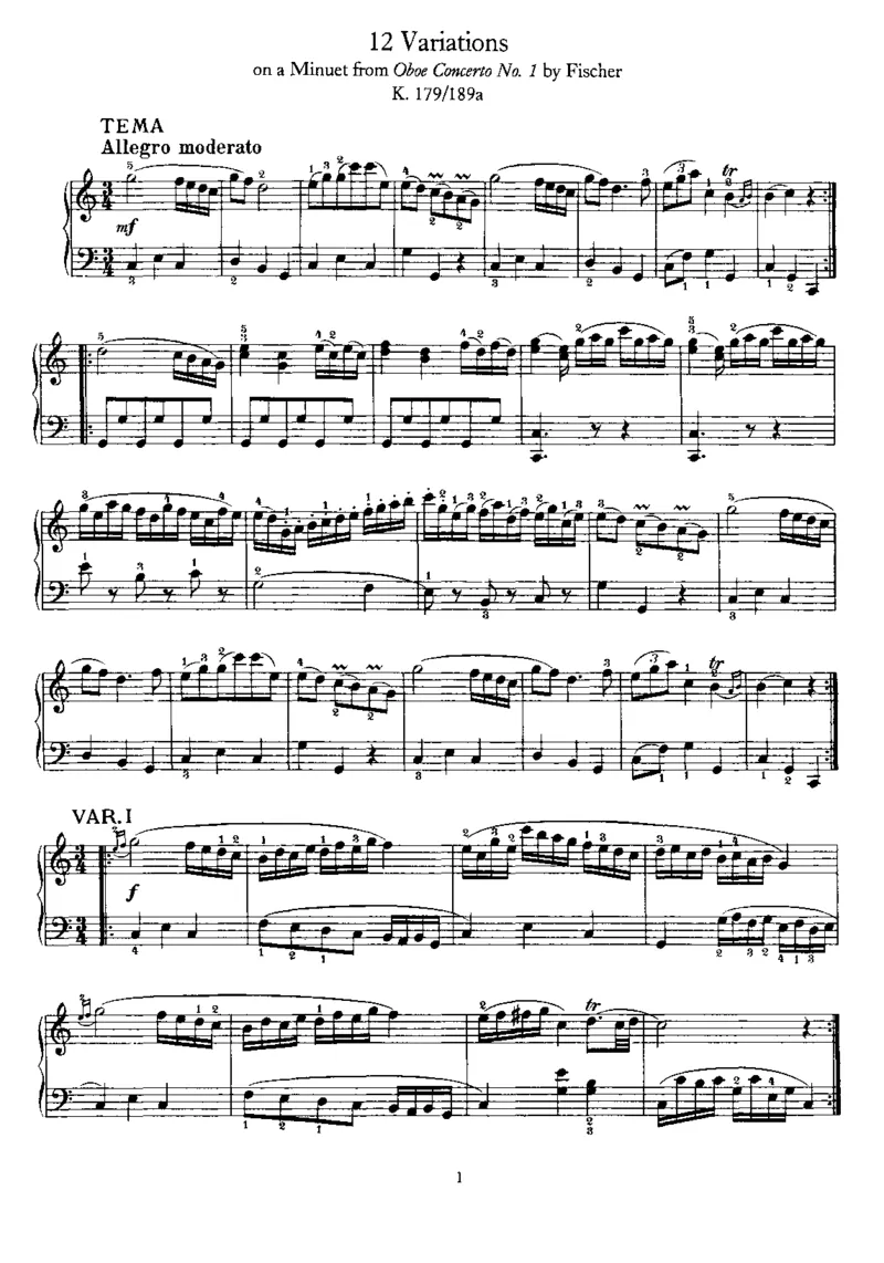 12Variations,K179_一万首著名钢琴曲谱哈农贝多芬合集视频教学电子版高清无水印可打印_1古典钢琴知名音乐家谱_莫扎特钢琴谱全集_0312095926_变奏曲集