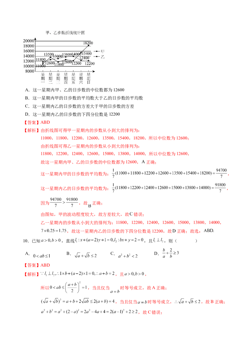 黄金卷-赢在高考&middot;黄金8卷备战2024年高考数学模拟卷（新高考七省专用）（解析版）_2024高考押题卷_92024赢在高考全系列_赢在高考&middot;黄金8卷备战2024年高考数学模拟卷
