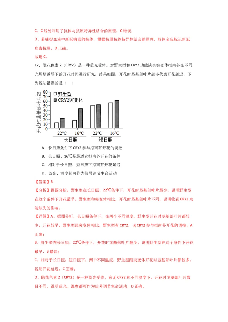黄金卷04（解析版）-赢在高考&middot;黄金8卷备战2024年高考生物模拟卷（黑龙江专用）_2024高考押题卷_92024赢在高考全系列_赢在高考&middot;黄金8卷备战2024年高考生物模拟卷