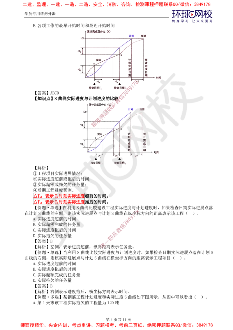 04.进度：精题必练（四）_监理工程师_2025监理工程师_2025年监理工程师SVIP_2025年监理土建控制SVIP_03-习题精析✿实战特训✿模考通关_12-控制《精题必练班》李娜HQ推荐