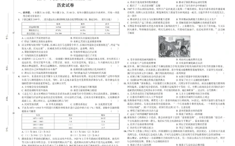 2024届湖南省长沙市第一中学高考适应性演练(三）历史试题_2024年5月_01按日期_11号_2024届湖南省长沙市第一中学高考适应性演练(三）
