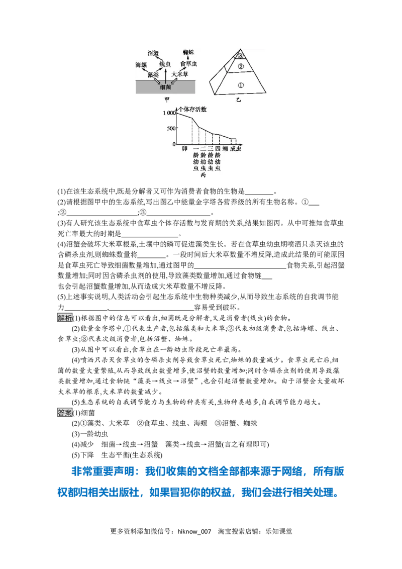 2022-2023学年新教材生物人教版选择性必修第二册课后提升训练：第3章　生态系统及其稳定性过关检测_E015高中全科试卷_生物试题_选修2_2.同步练习_4.课后训练（第四套）
