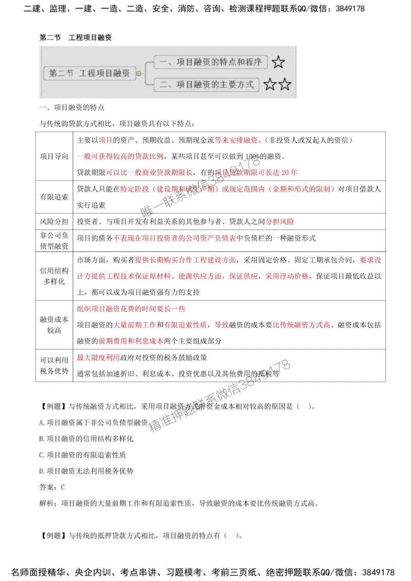 12-第三章-第二节-工程项目融资（一）_监理工程师_2025监理工程师_2025年监理工程师SVIP_2025年监理土建控制SVIP_02-基础精讲✿高端面授✿深度强化_王少杰_讲义
