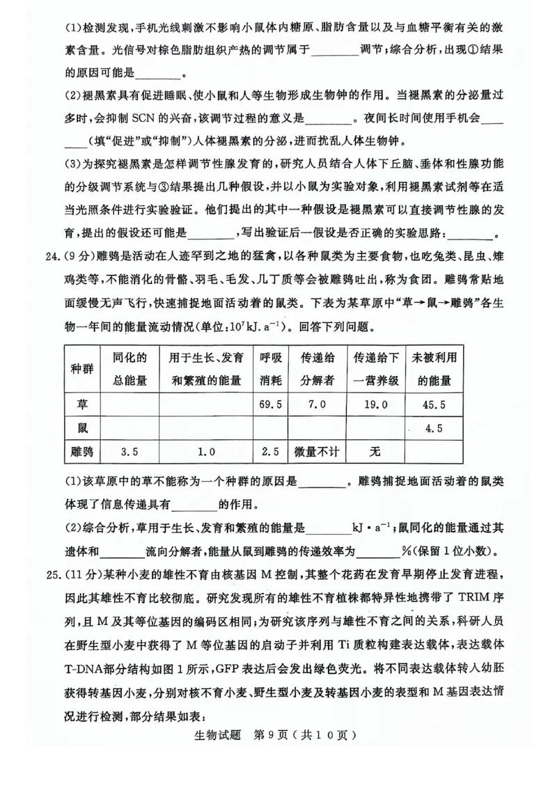 24济宁二模生物试题_2024年4月_01按日期_29号_2024届山东省济宁市高考第二次模拟考试_2024年山东省济宁市高考第二次模拟考试生物