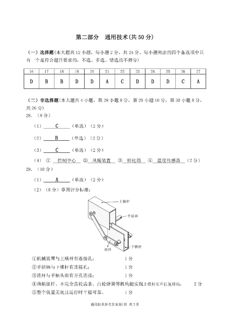 浙江省宁波市2023-2024学年高二下学期6月期末考试技术试题_6月_240621浙江省宁波市2023-2024学年高二下学期6月期末考试