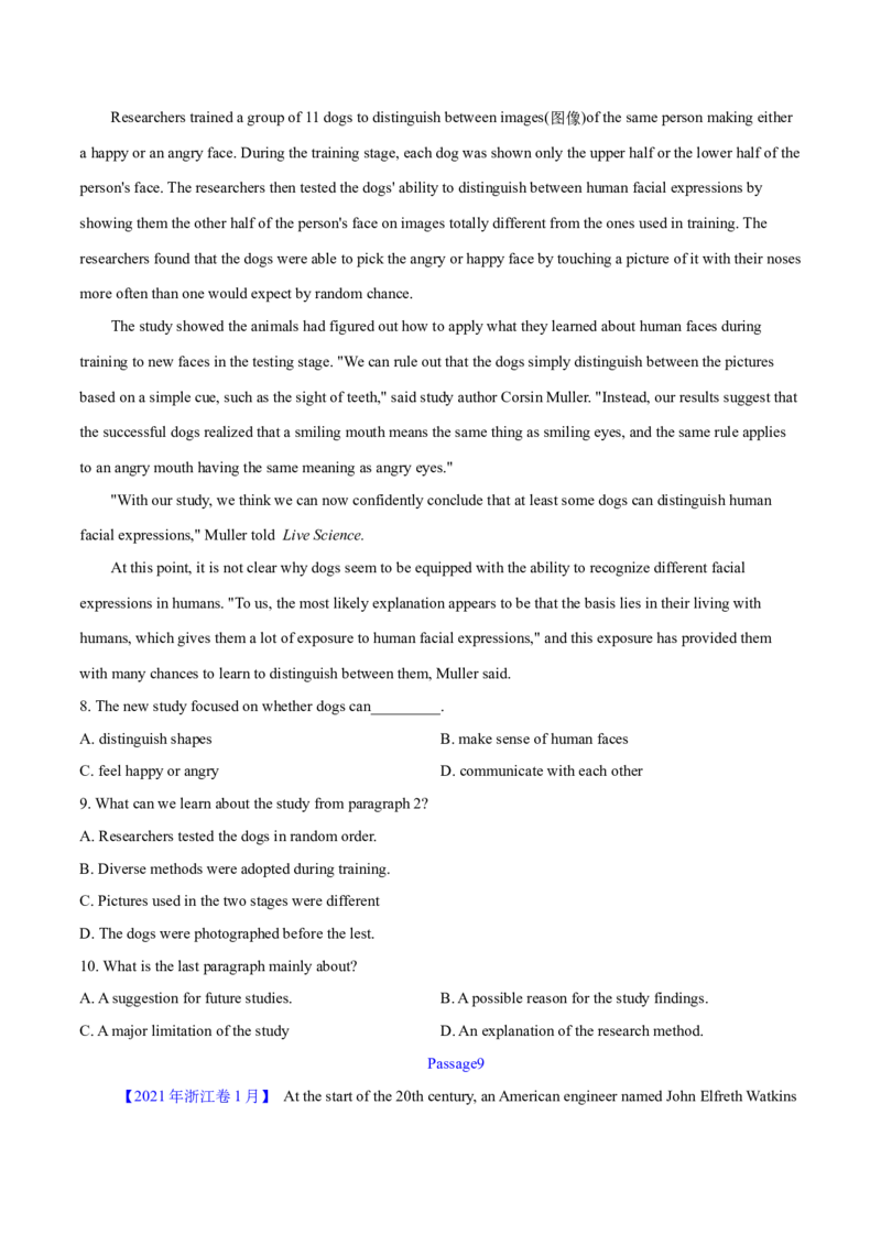 专题14阅读理解说明文（学生卷）--学易金卷：十年（2014-2023）高考真题英语分项汇编（全国通用）_近10年高考真题汇编（必刷）_十年（2014-2024）高考英语真题分类汇编（全国通用）