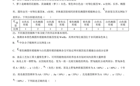 云南省三校2025届高三上学期高考备考实用性联考（二）生物Word版含解析(1)_8月_240820云南三校2025届高三上学期高考备考实用性联考卷（二）