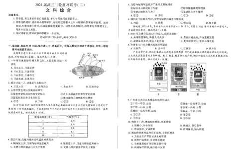 2024届百师联盟高三4月二轮复习联考文科综合试卷(新高考)_2024年4月_01按日期_26号_2024届百师联盟届高三二轮复习联考（二）_2024届百师联盟高三4月二轮复习联考文科综合试卷(新高考)