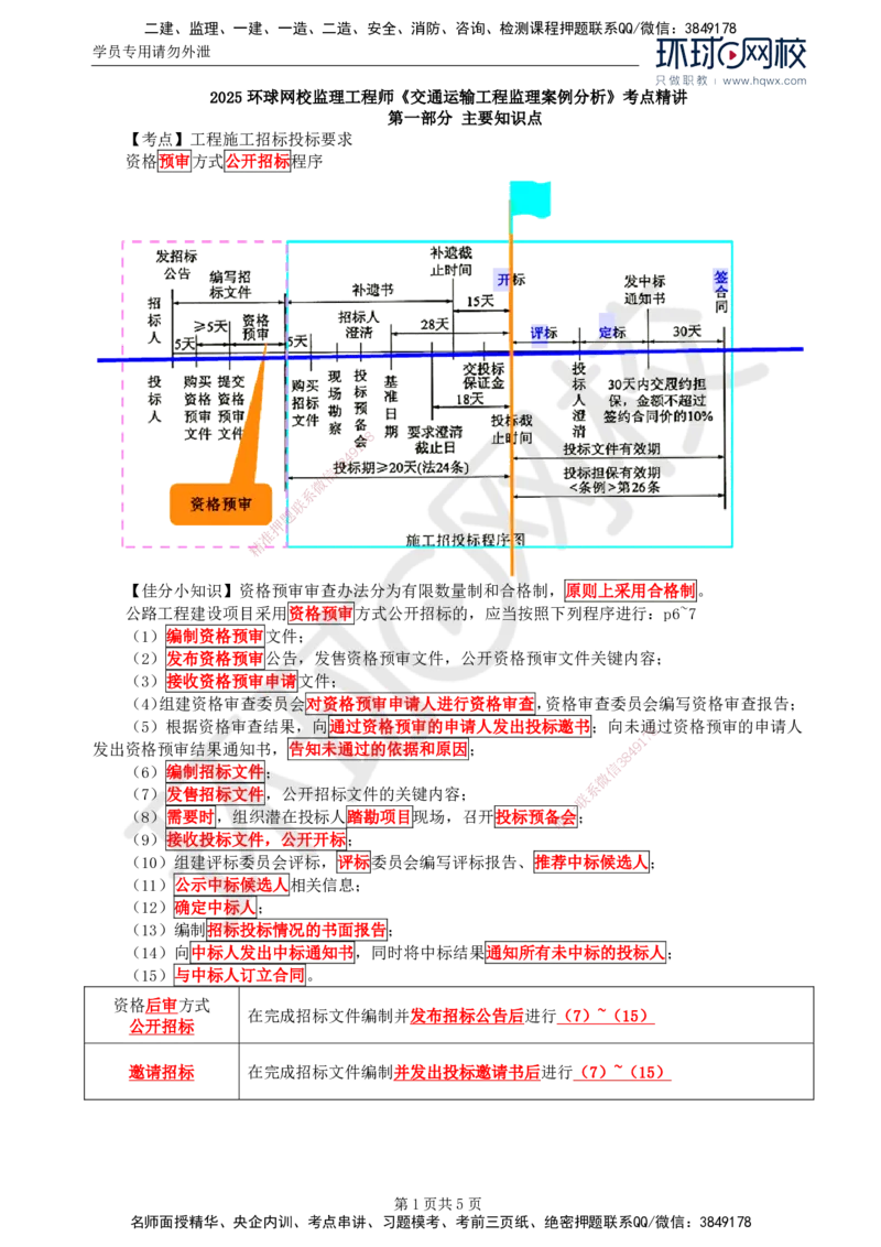 04.基本知识点三公路工程施工招标投标的基本程序(二)_监理工程师_2025监理工程师_2025年监理工程师SVIP_2025年监理交通案例SVIP_02-基础精讲✿高端面授✿深度强化