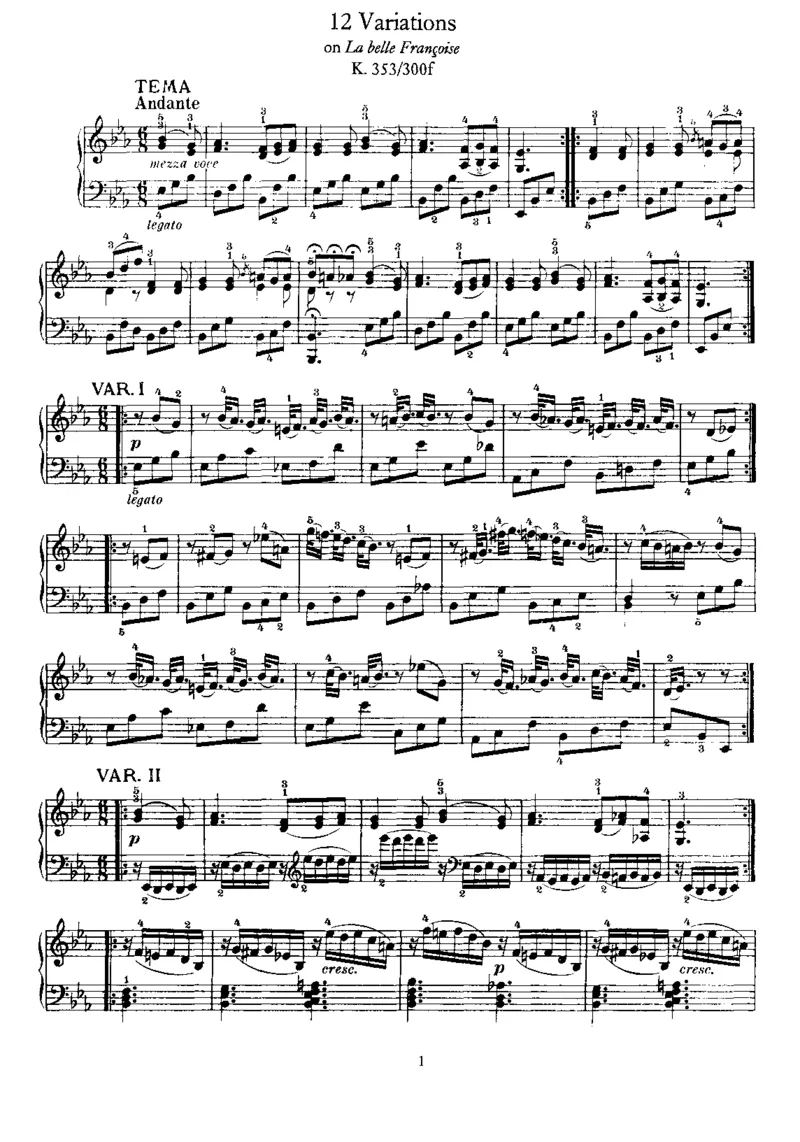 12Variations,K353_一万首著名钢琴曲谱哈农贝多芬合集视频教学电子版高清无水印可打印_1古典钢琴知名音乐家谱_莫扎特钢琴谱全集_0312095926_变奏曲集