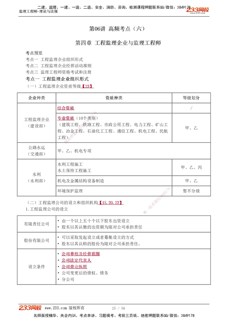1-10_监理工程师_2025监理工程师_2025年监理工程师SVIP_2025年监理概论法规SVIP_04-冲刺串讲✿考点强化✿小灶集训_04-概论《高频考点班》代楠233