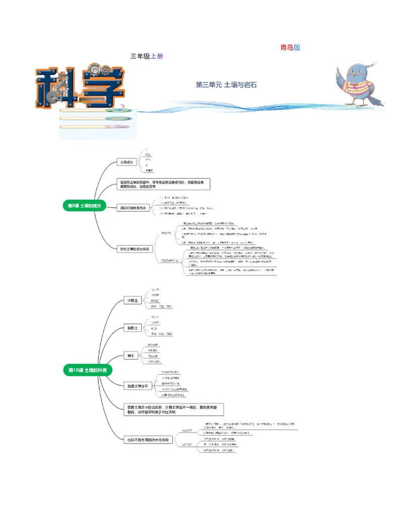 第三单元土壤与岩石-2023-2024学年度三年级科学上册期中专项复习（青岛版）_三年级上下册资料_小学三年级学习资料-25年更新版_3-09、小学三年级科学上册_青岛版_单元测试卷