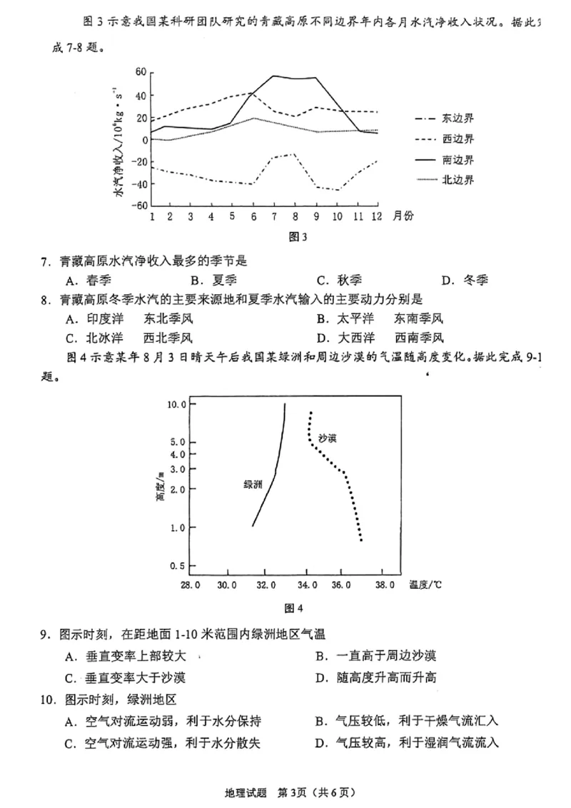 2024年合肥市高三第二次教学质量检测地理试卷_2024年4月_01按日期_24号_2024届安徽省合肥市高三第二次教学质量检测_2024届安徽省合肥市高三第二次教学质量检测-地理