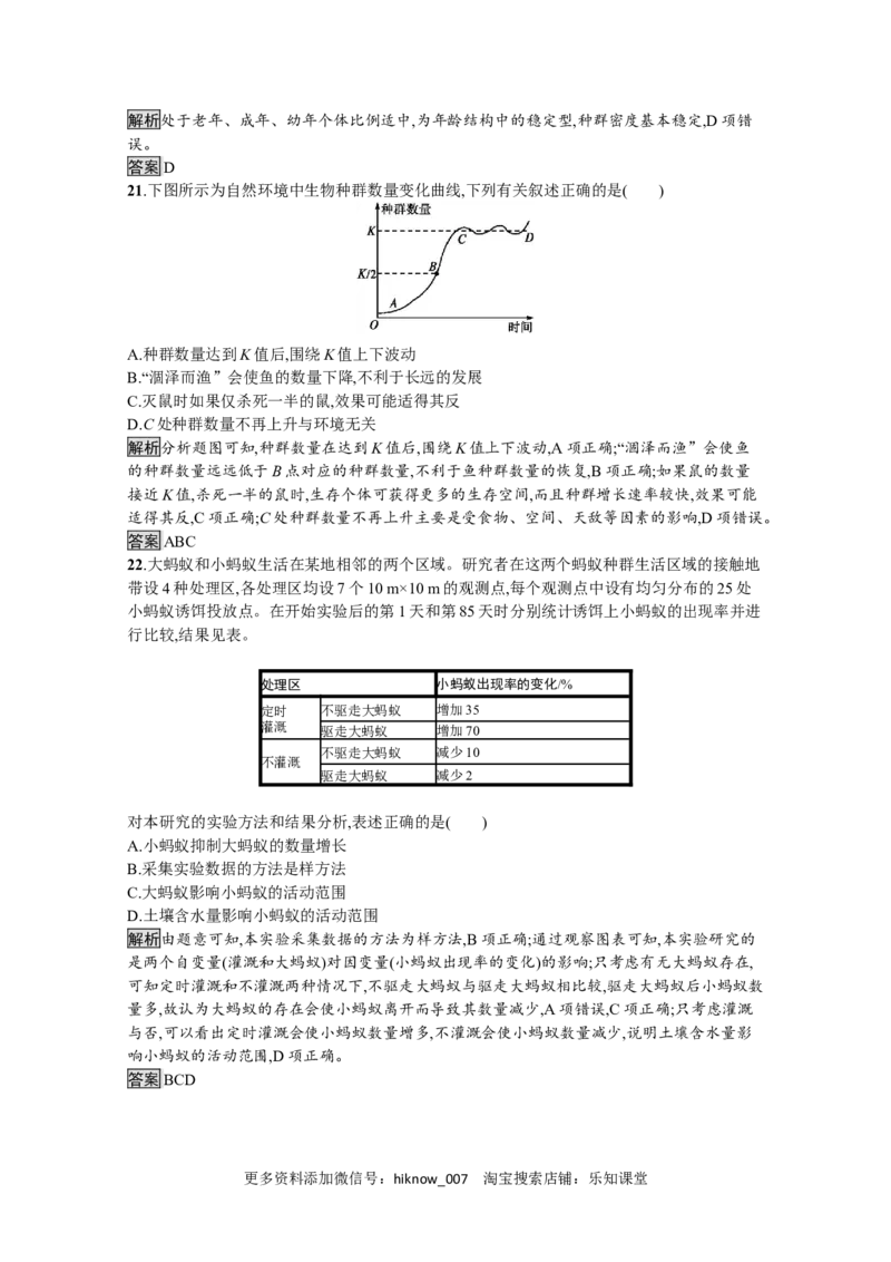 2022-2023学年新教材生物人教版选择性必修第二册课后提升训练：第1章　种群及其动态过关检测_E015高中全科试卷_生物试题_选修2_2.同步练习_4.课后训练（第四套）