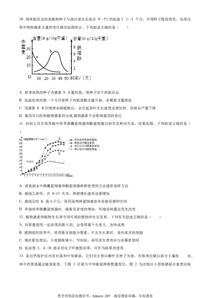 2022-2023学年高二上学期期中教学质量调研生物试题（选修）（原卷版）_E015高中全科试卷_生物试题_选修1_3.期中测试_2022-2023学年高二上学期期中教学质量调研生物试题（选修）