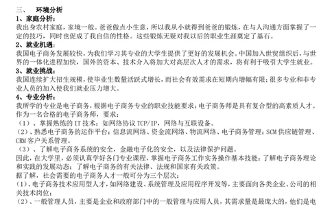 电子商务专业职业生涯规划书-doc(1)_E6-职业规划_13电子商务专业
