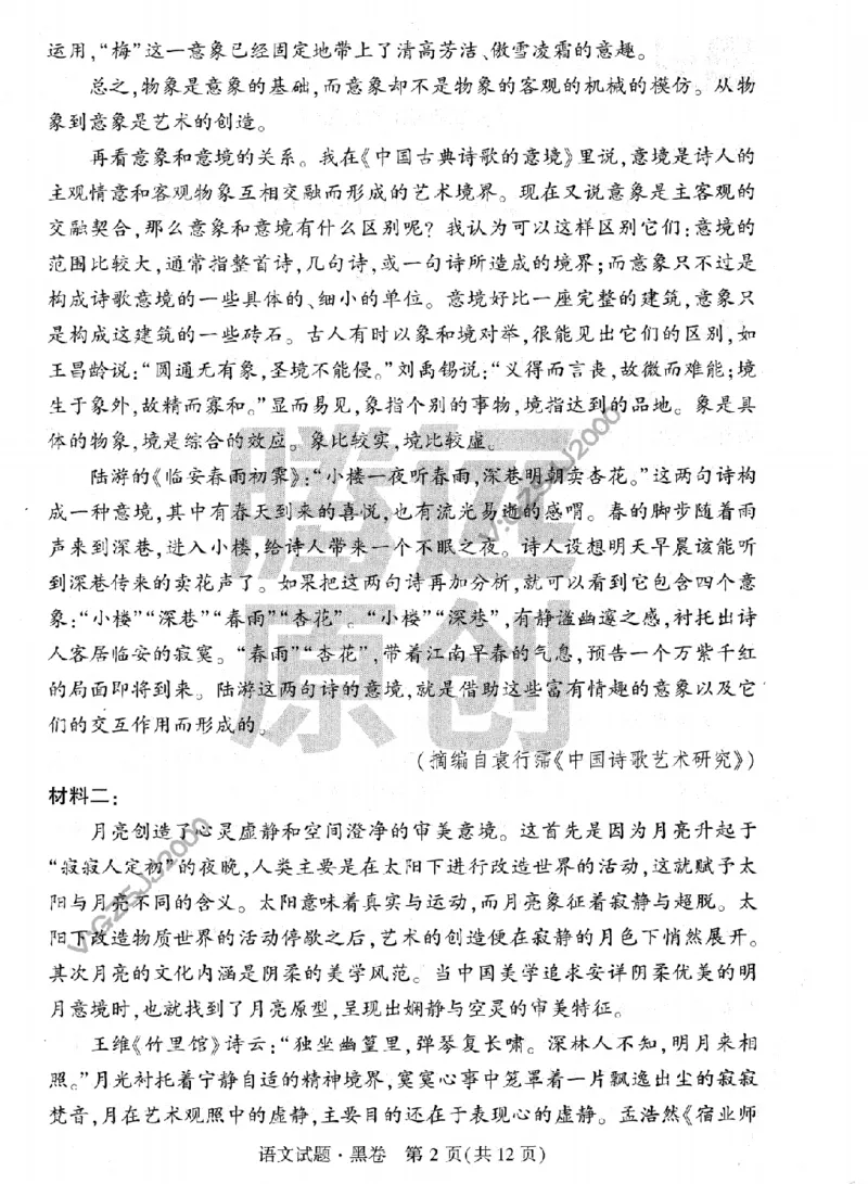 黑卷-2023年《黑白卷》语文（新高考）_2023高考押题卷_腾远黑白卷（官方只发售理科及新高考版本）_新高考_2023年《腾远高考黑白卷》语文（新高考）