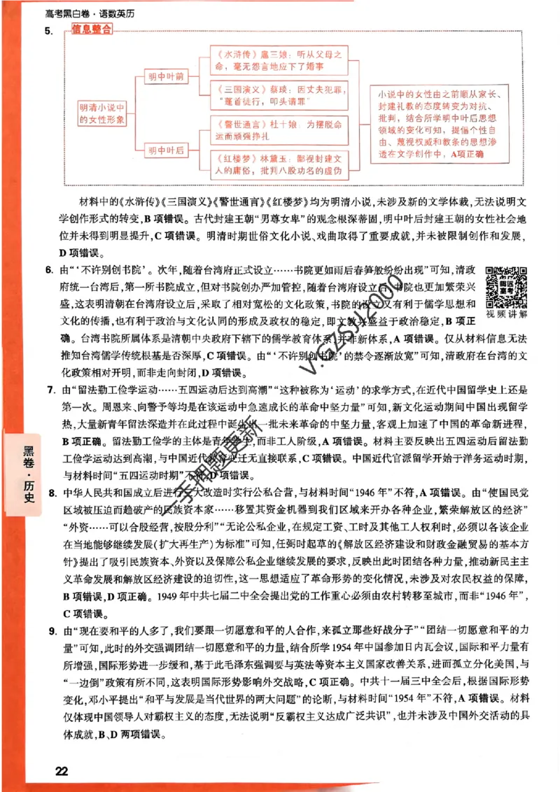 黑卷历史评分标准及详解详析_2024高考押题卷_32024腾远黑白卷_2024腾远高考黑白卷（新课标卷）_黑卷答案