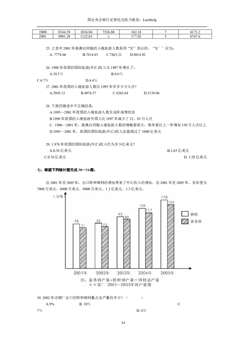 资料分析习题大全_中储粮笔试通关资料_7.模块专项练习题库_资料分析模块