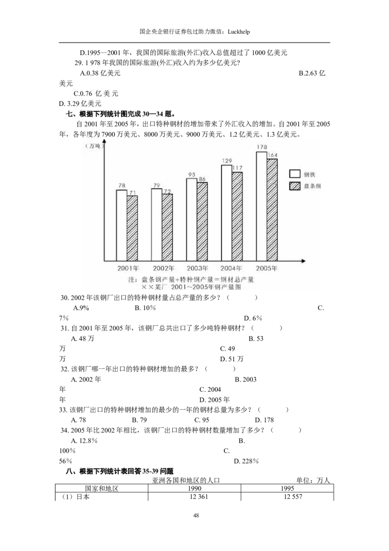 资料分析习题大全_中储粮笔试通关资料_7.模块专项练习题库_资料分析模块