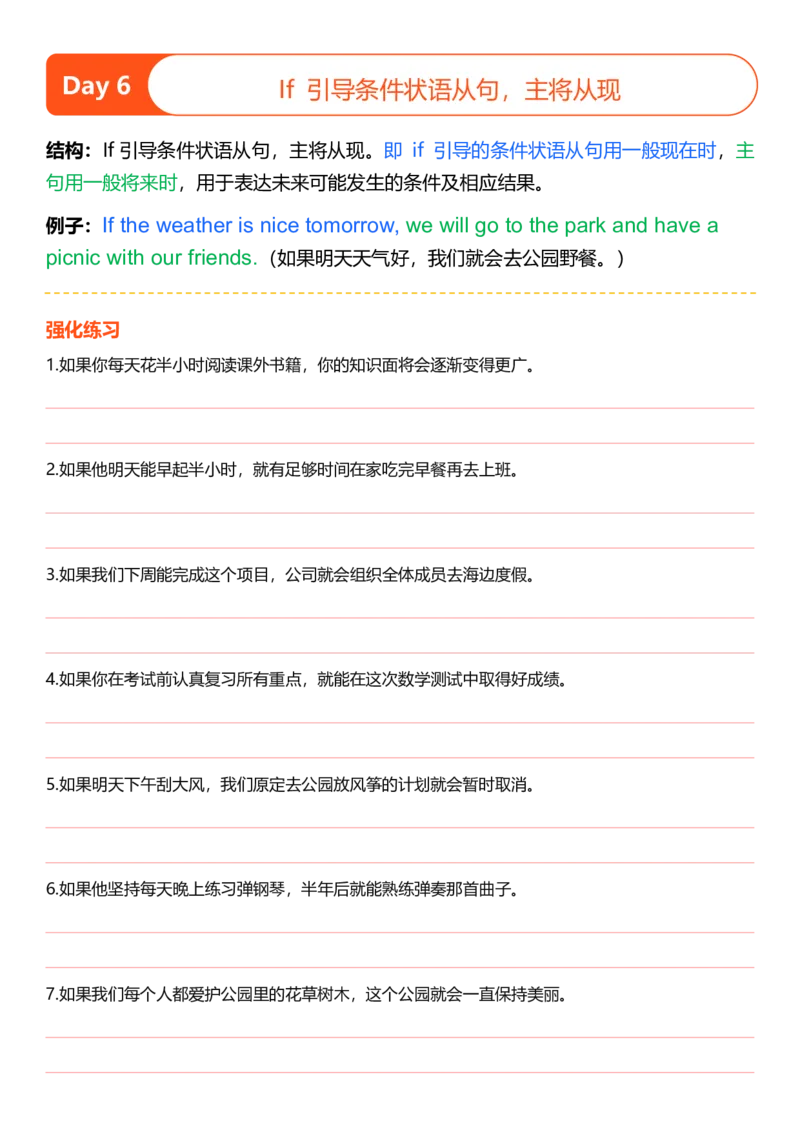高中英语作文提分特训-21天高分句型仿写（默写表）_123高中英语作文提分特训-21天高分句型仿写