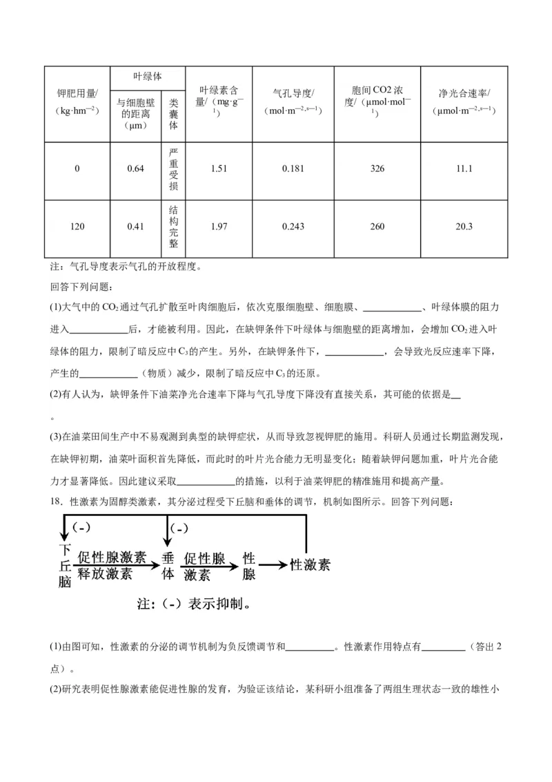 黄金卷（考试版）-赢在高考&middot;黄金8卷备战2024年高考生物模拟卷（甘肃专用）_2024高考押题卷_92024赢在高考全系列_（通用版）2024《赢在高考&middot;黄金预测卷》（九科全）各八套