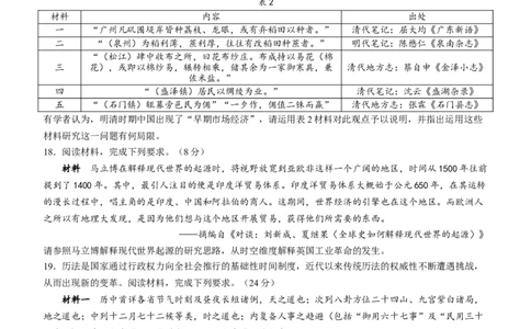 2024届福建省部分地市高三下学期4月诊断检测（三模）历史试卷+答案_2024年4月_01按日期_10号_2024届福建省九市联考高三4月