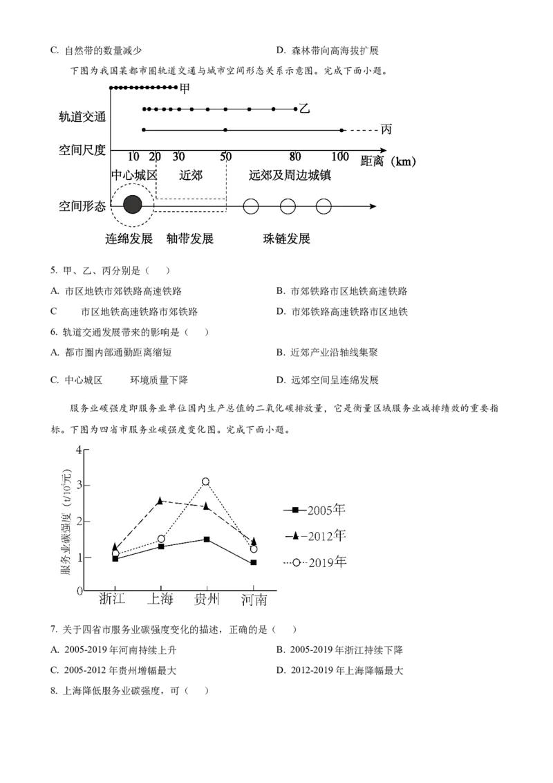 2024年1月浙江省高考地理真题Word版无答案_2024年3月_013月合集_2024年1月浙江省普通高校招生考试_2024年1月浙江省普通高校招生考试地理