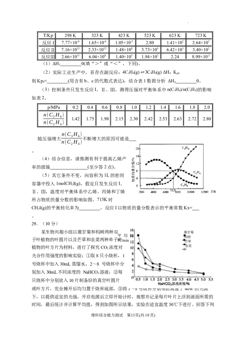 2024届高三第二次模拟理综试卷_2024年4月_01按日期_21号_2024届宁夏银川一中高三下学期第二次模拟考试_2024届宁夏回族自治区银川一中高三下学期第二次模拟考试理科综合试卷